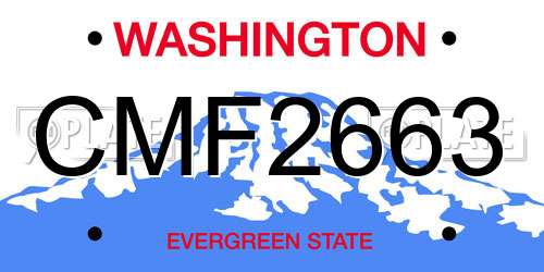 CMF2663 Washington License Plate