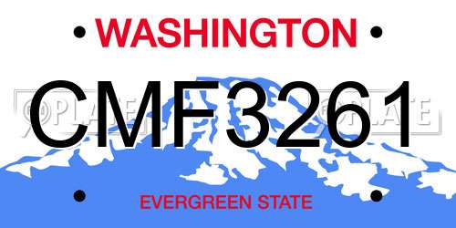 CMF3261 Washington License Plate