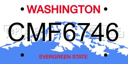 CMF6746 Washington License Plate