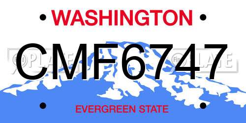 CMF6747 Washington License Plate