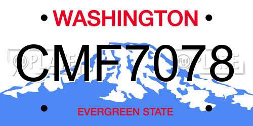 CMF7078 Washington License Plate