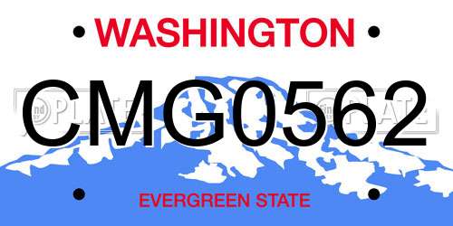 CMG0562 Washington License Plate