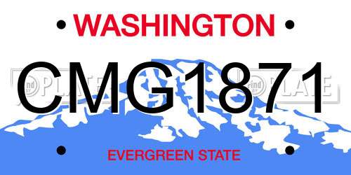 CMG1871 Washington License Plate