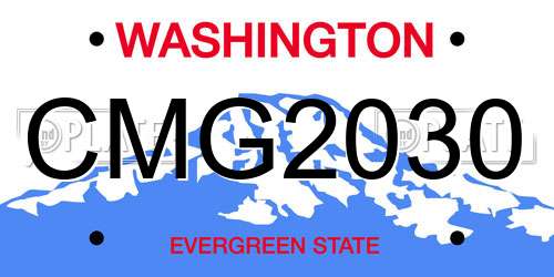 CMG2030 Washington License Plate