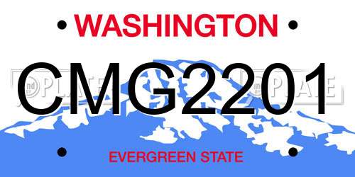 CMG2201 Washington License Plate
