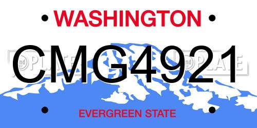 CMG4921 Washington License Plate