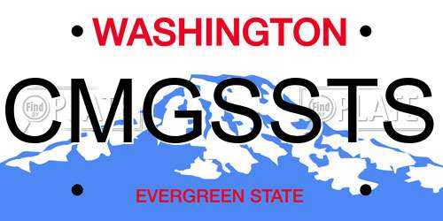 CMGSSTS Washington License Plate