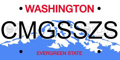 CMGSSZS Washington License Plate