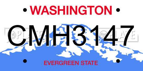 CMH3147 Washington License Plate