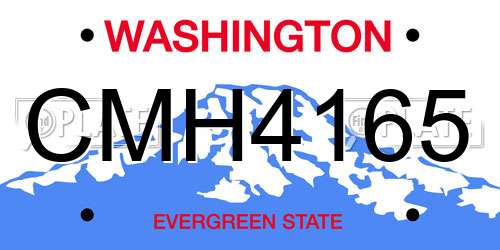CMH4165 Washington License Plate