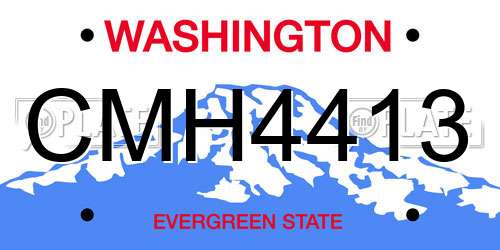 CMH4413 Washington License Plate