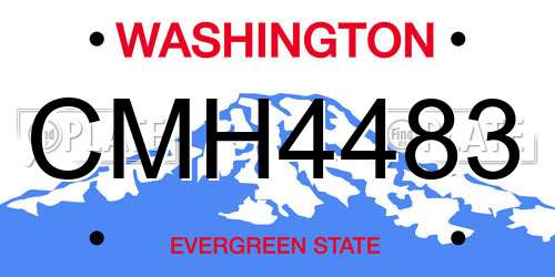 CMH4483 Washington License Plate