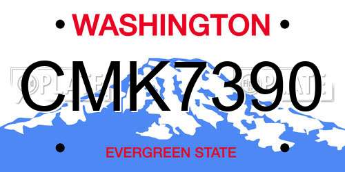 CMK7390 Washington License Plate