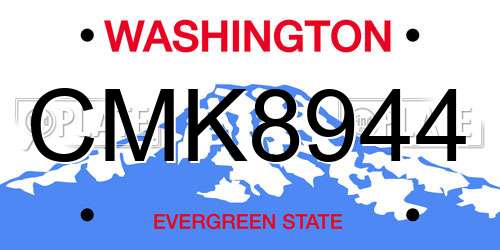CMK8944 Washington License Plate