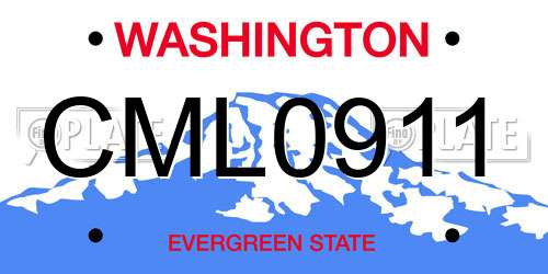 CML0911 Washington License Plate
