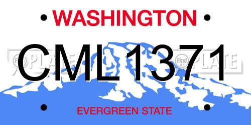 CML1371 Washington License Plate