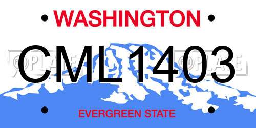 CML1403 Washington License Plate