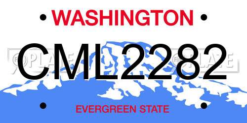CML2282 Washington License Plate