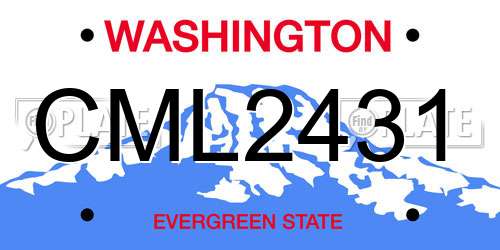 CML2431 Washington License Plate