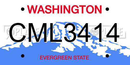 CML3414 Washington License Plate