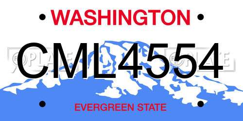 CML4554 Washington License Plate