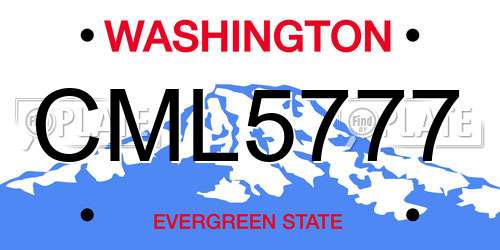 CML5777 Washington License Plate