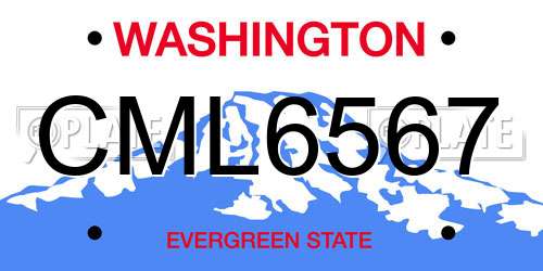 CML6567 Washington License Plate