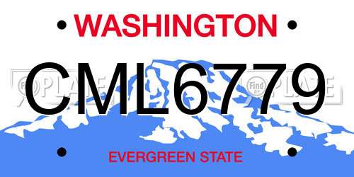 CML6779 Washington License Plate