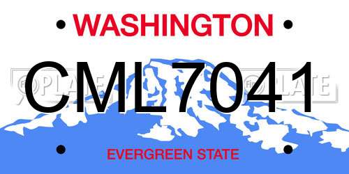 CML7041 Washington License Plate