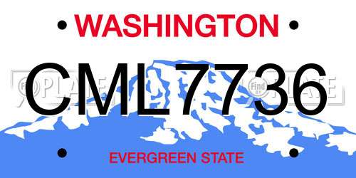 CML7736 Washington License Plate