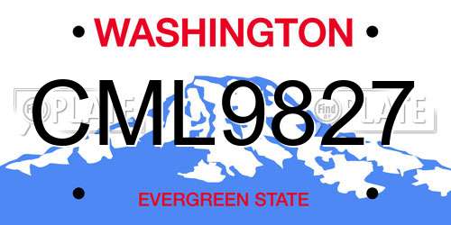 CML9827 Washington License Plate