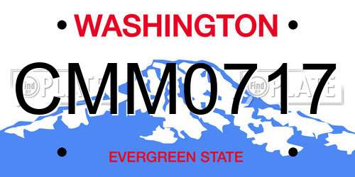 CMM0717 Washington License Plate