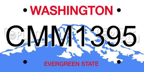 CMM1395 Washington License Plate