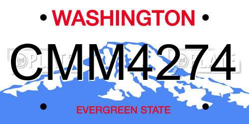 CMM4274 Washington License Plate