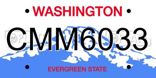 CMM6033 Washington License Plate