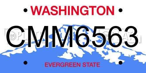 CMM6563 Washington License Plate