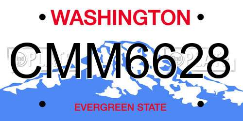 CMM6628 Washington License Plate