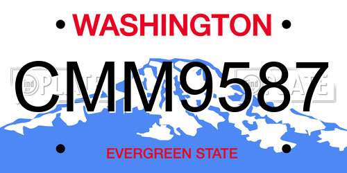 CMM9587 Washington License Plate