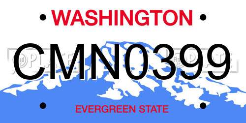 CMN0399 Washington License Plate