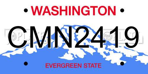 CMN2419 Washington License Plate