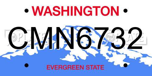 CMN6732 Washington License Plate