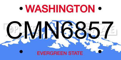 CMN6857 Washington License Plate