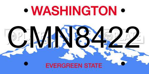 CMN8422 Washington License Plate
