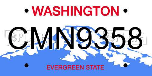CMN9358 Washington License Plate