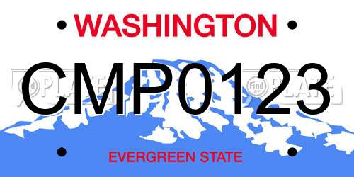 CMP0123 Washington License Plate