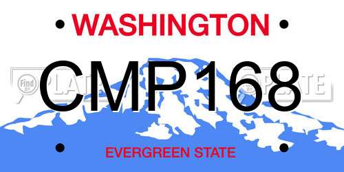CMP168 Washington License Plate