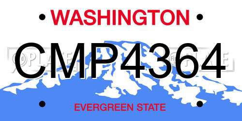 CMP4364 Washington License Plate