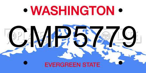CMP5779 Washington License Plate