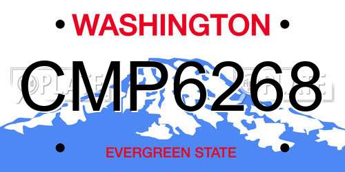 CMP6268 Washington License Plate