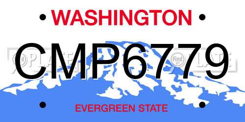 CMP6779 Washington License Plate